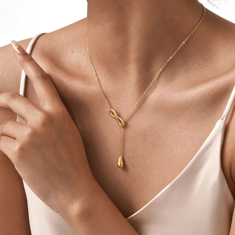 Gold Infinity Drop Neckpiece