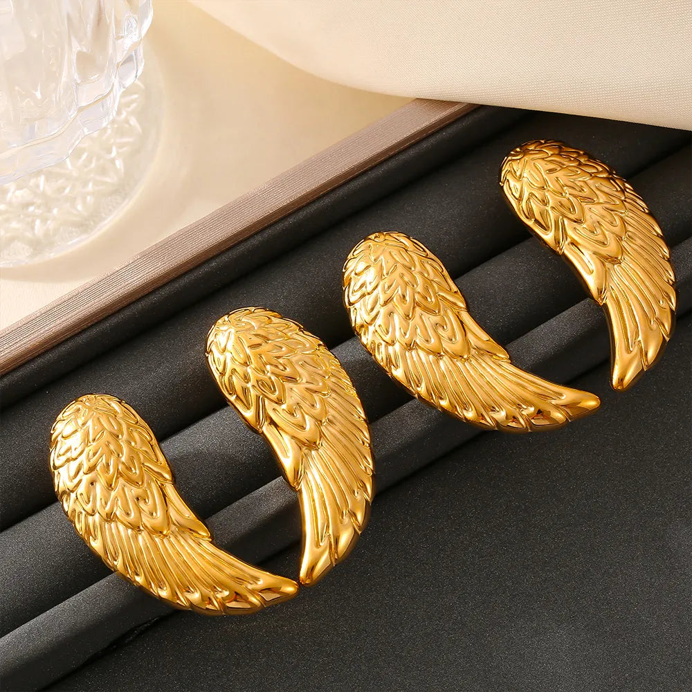 Gold Wings Ear Studs