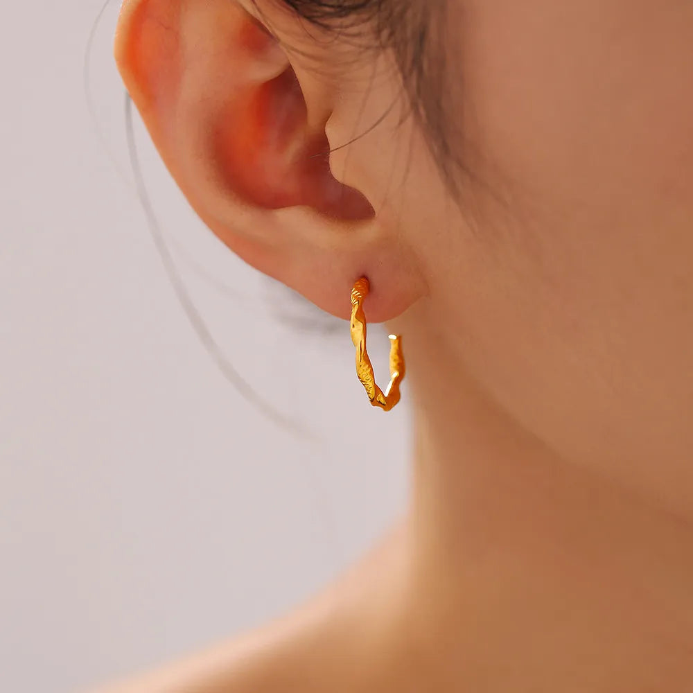 Gold C Shape Hoops