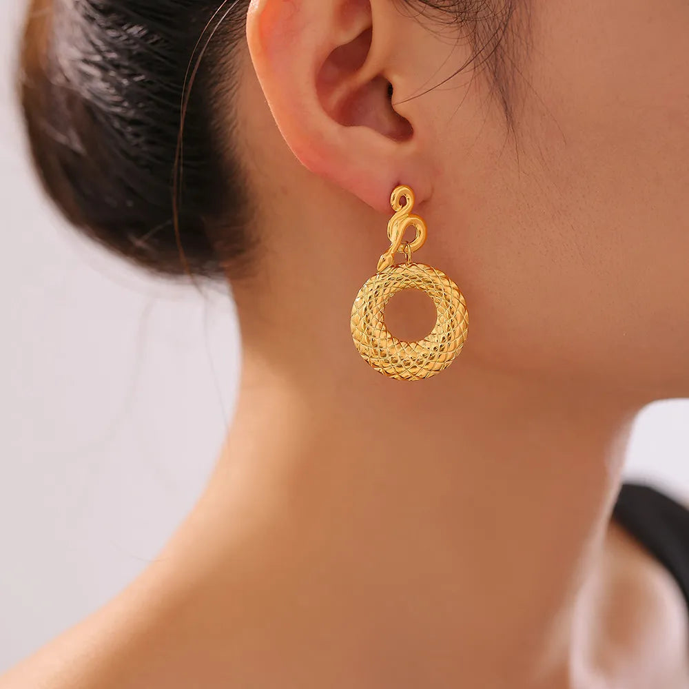 Gold Serpent Earrings