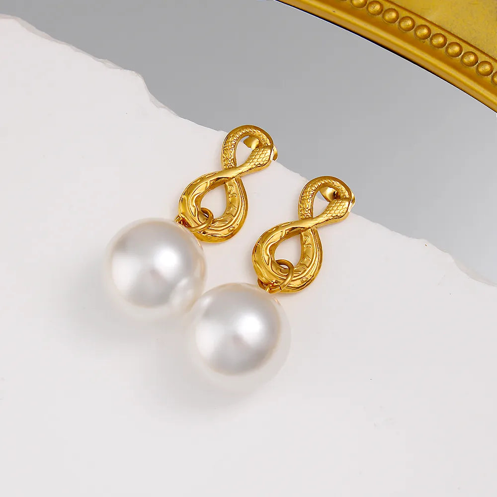 Serpfinity Pearl Earrings