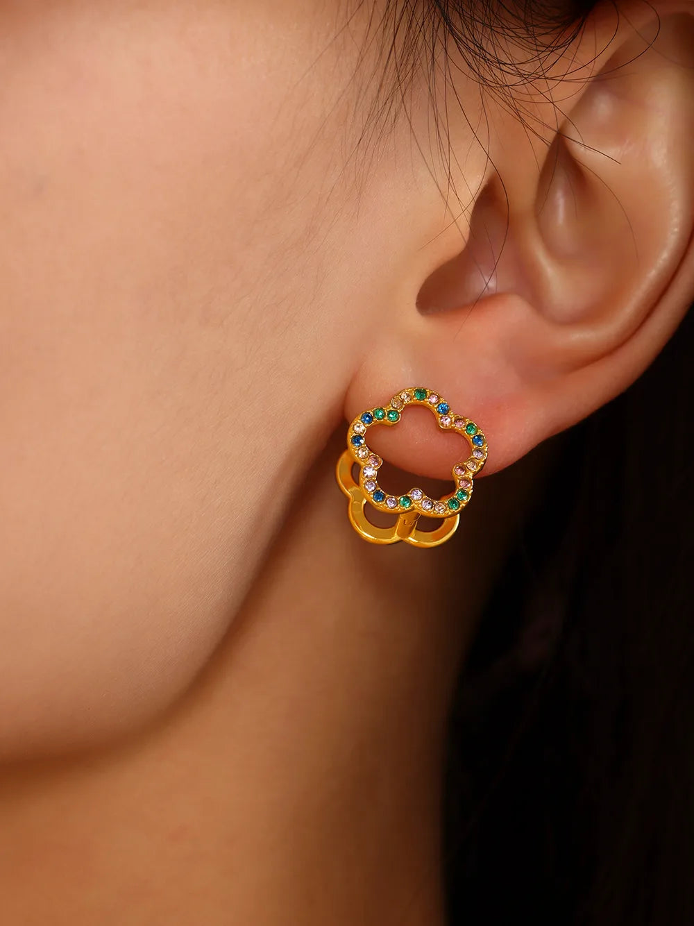 Hollow Flower Ear Studs