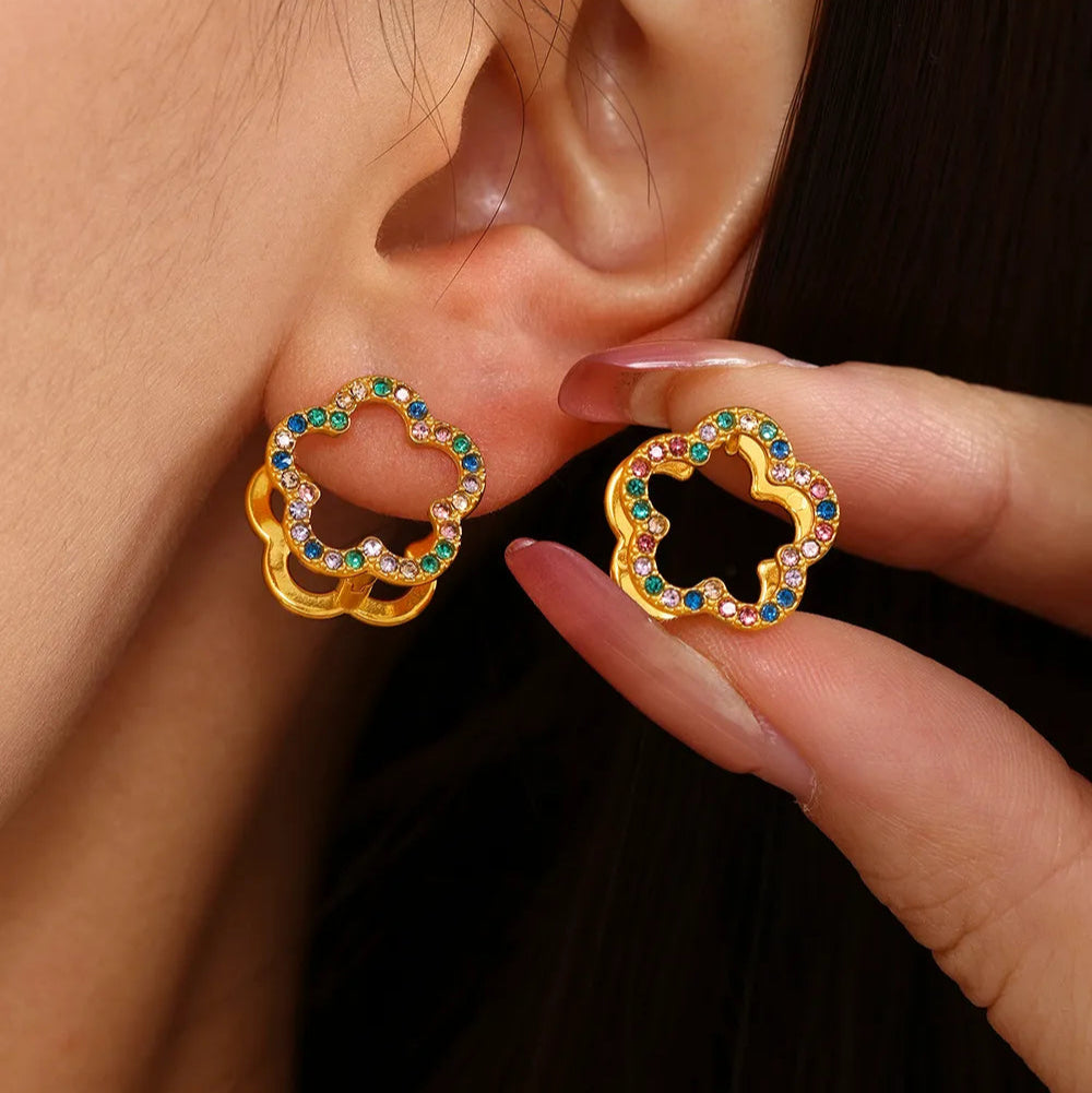 Hollow Flower Ear Studs