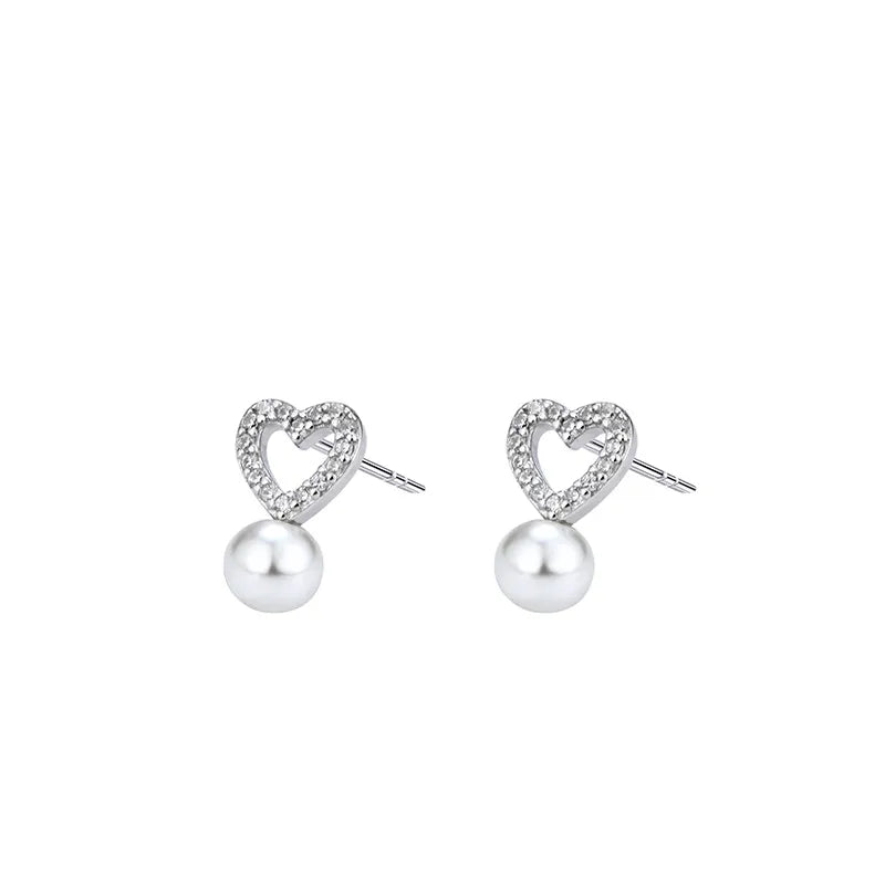 Heart Pearl Earrings