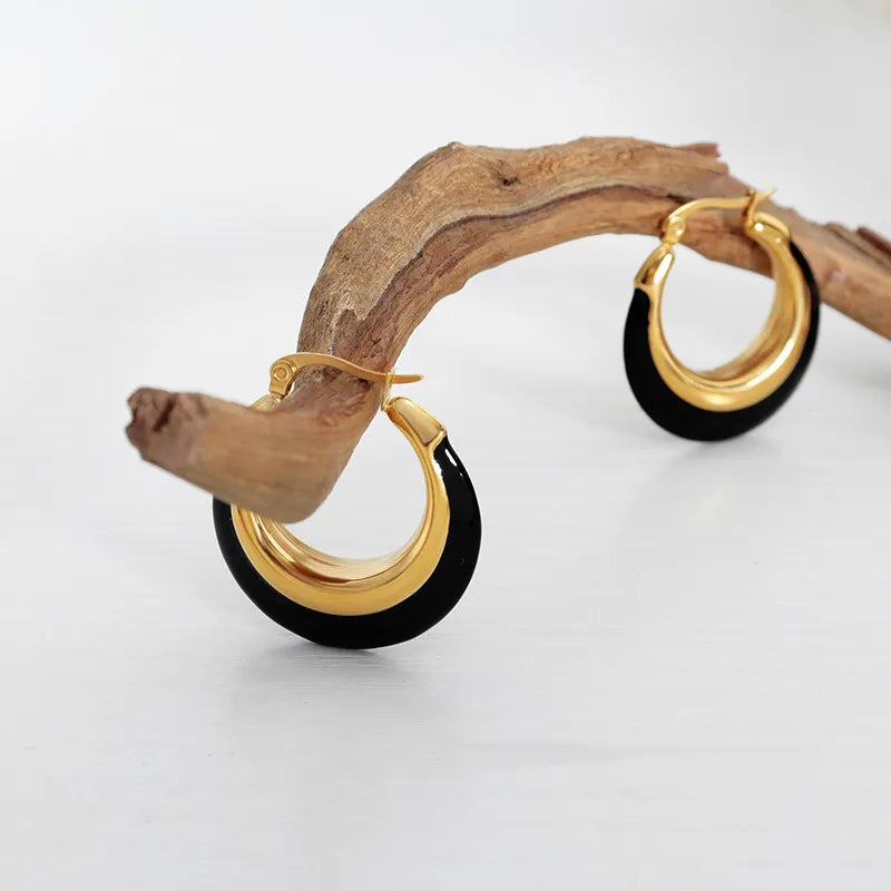 B&W Gold Hoops