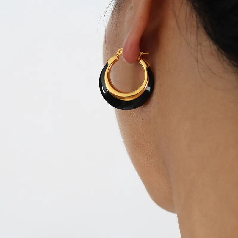 B&W Gold Hoops