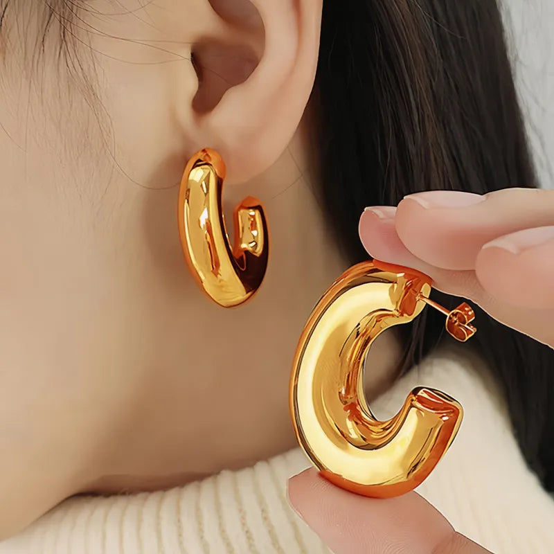 Round Hoop Earrings