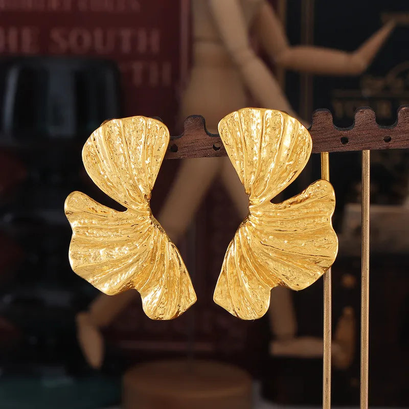 Gold Petals Ear Studs