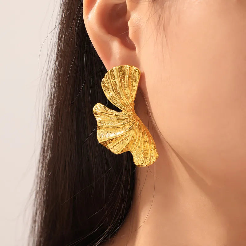 Gold Petals Ear Studs