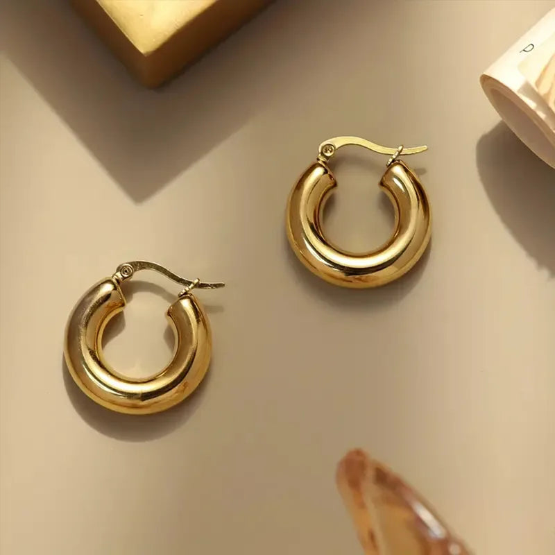 Gold Round Hoops