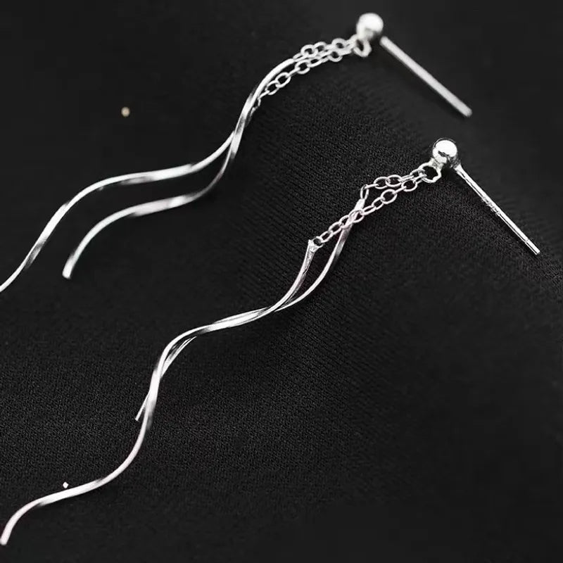 Silver Geometric Earlines