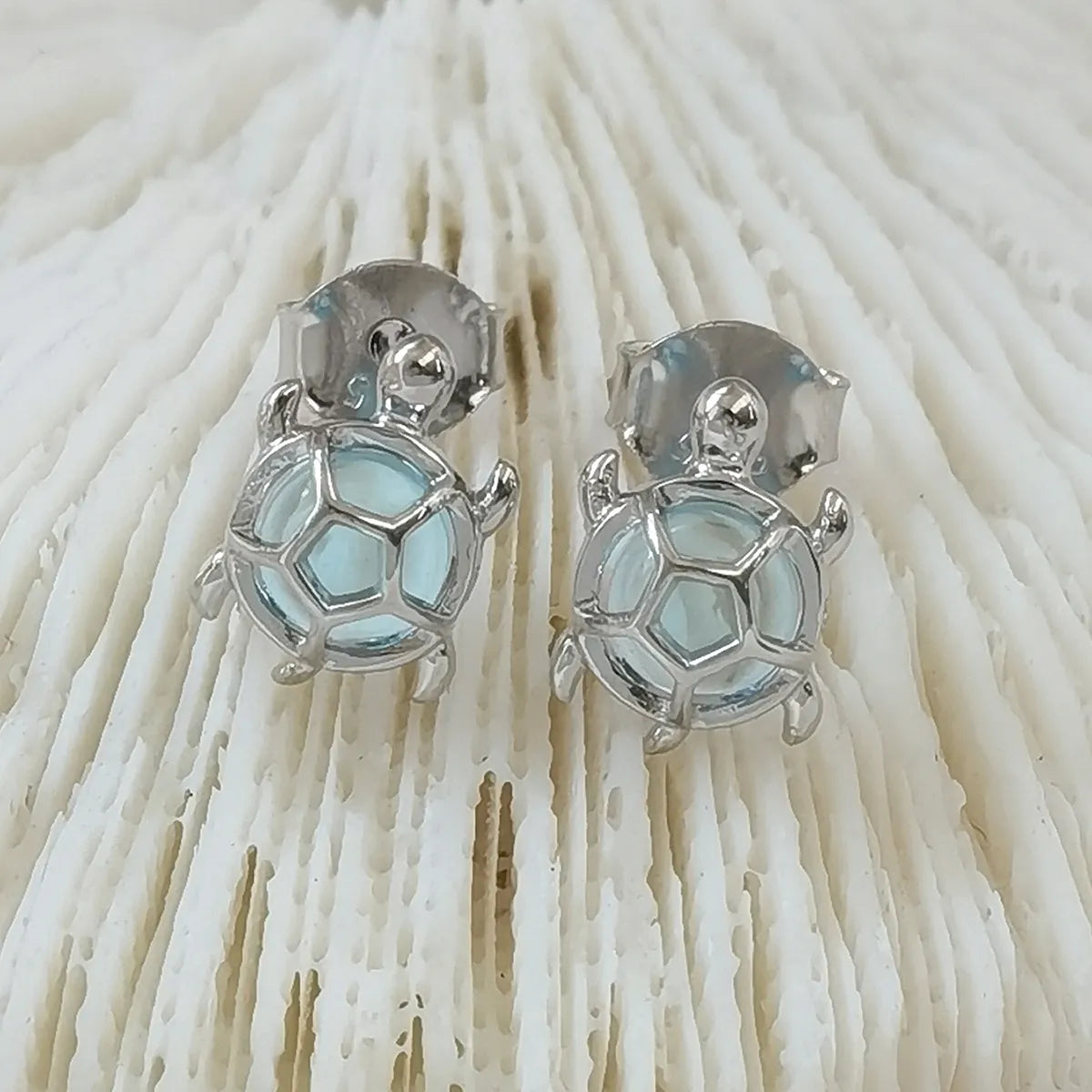 Silver Turtle Ear Studs