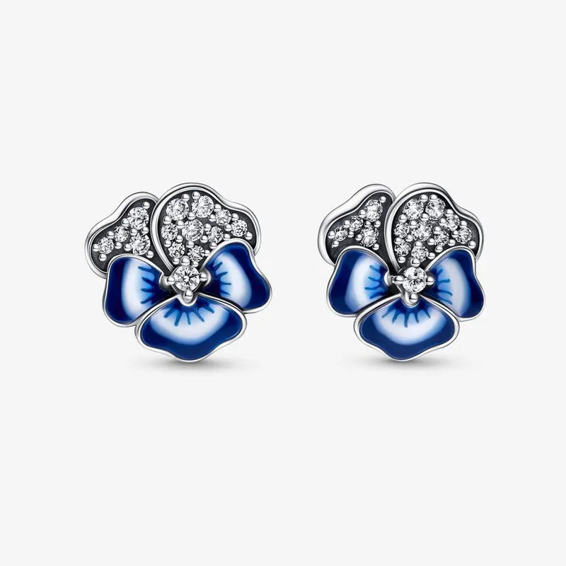 Blue Flower Studs