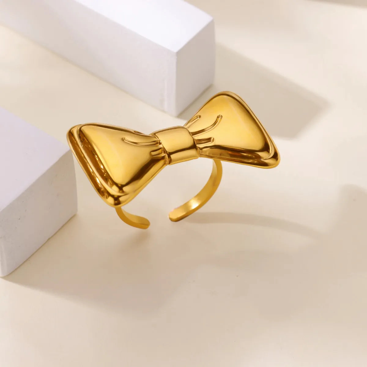 Gold Chunky Bow Ring