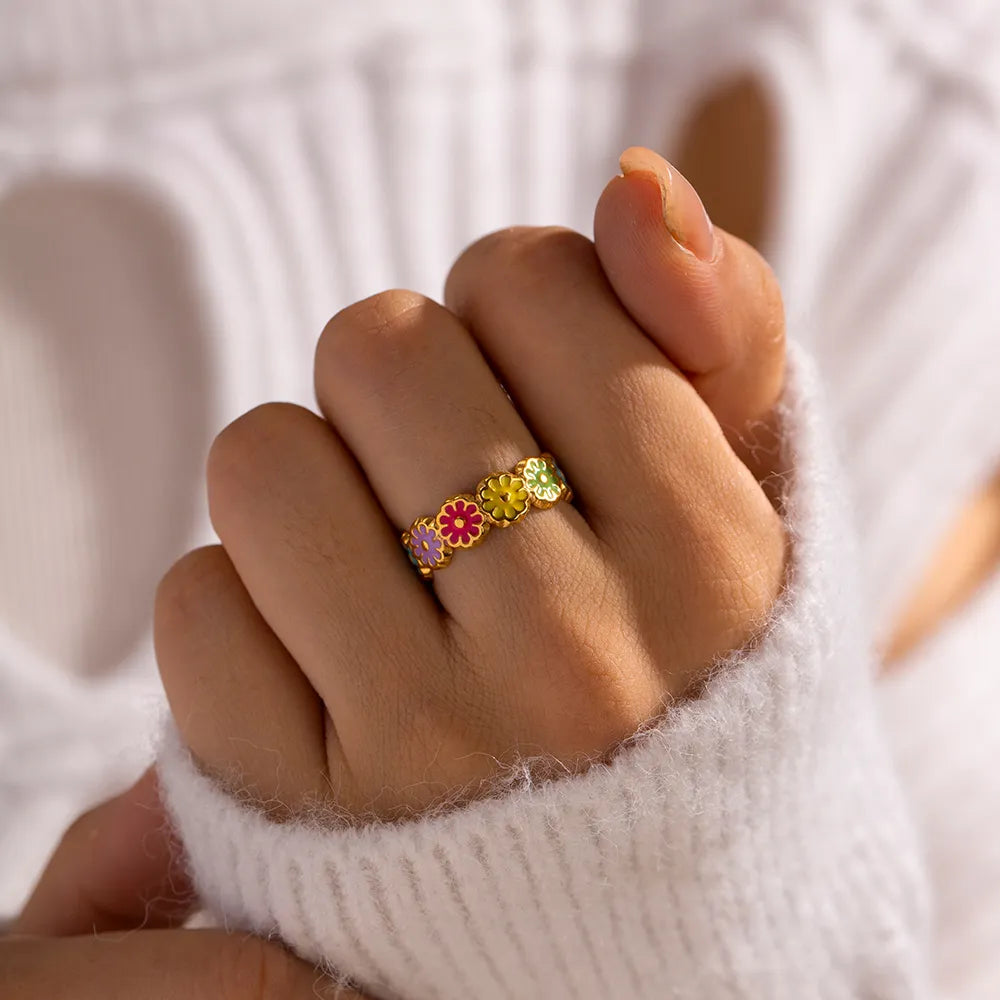 Multicolour Flower Ring