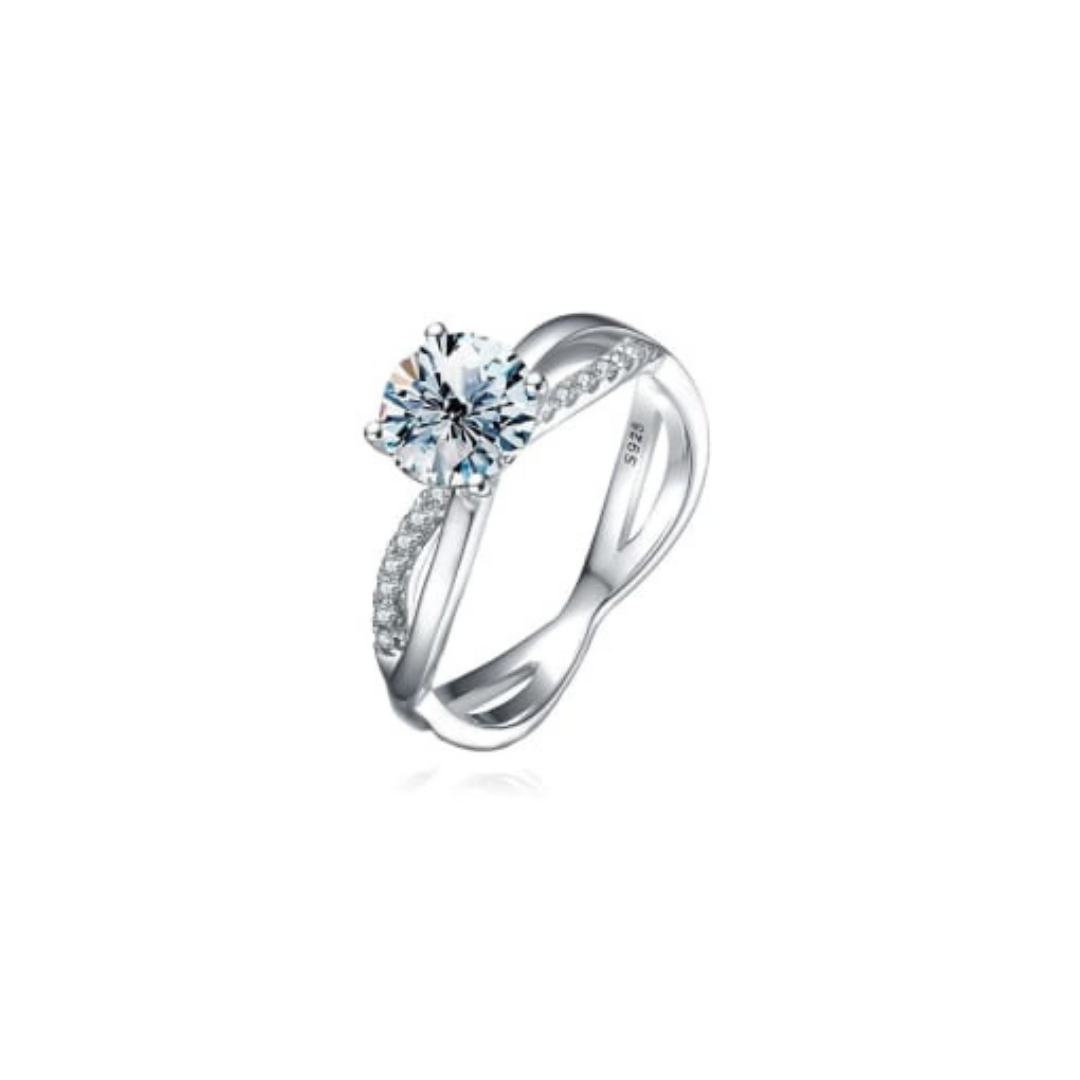 Moissanite Infinity Band Adjustable Ring