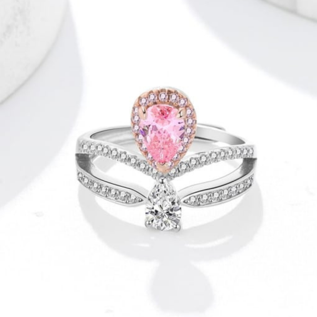 Pink Crown Adjustable Ring