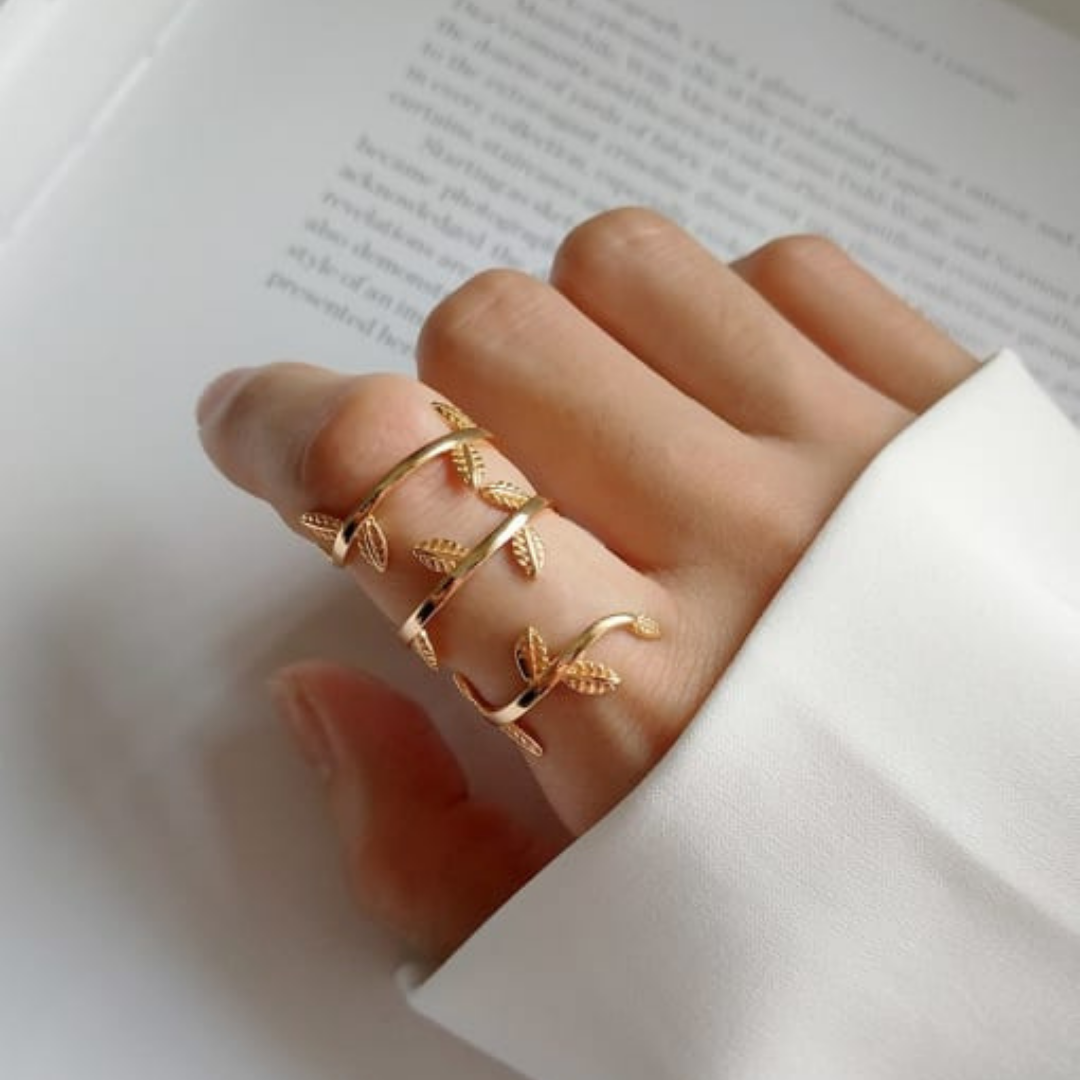 Leaf Statement Adjustable Ring