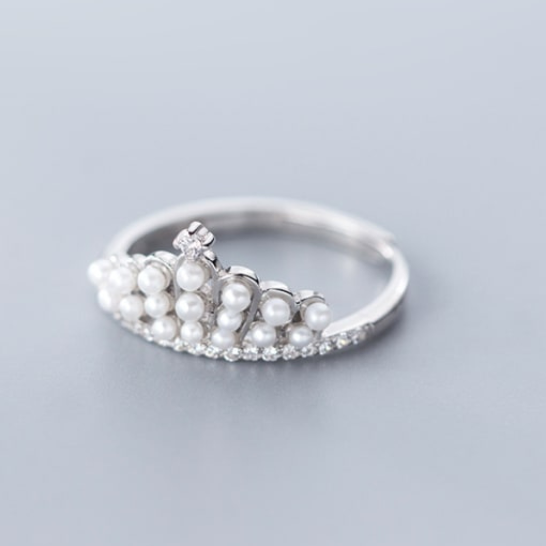 Pearl Crown Adjustable Ring