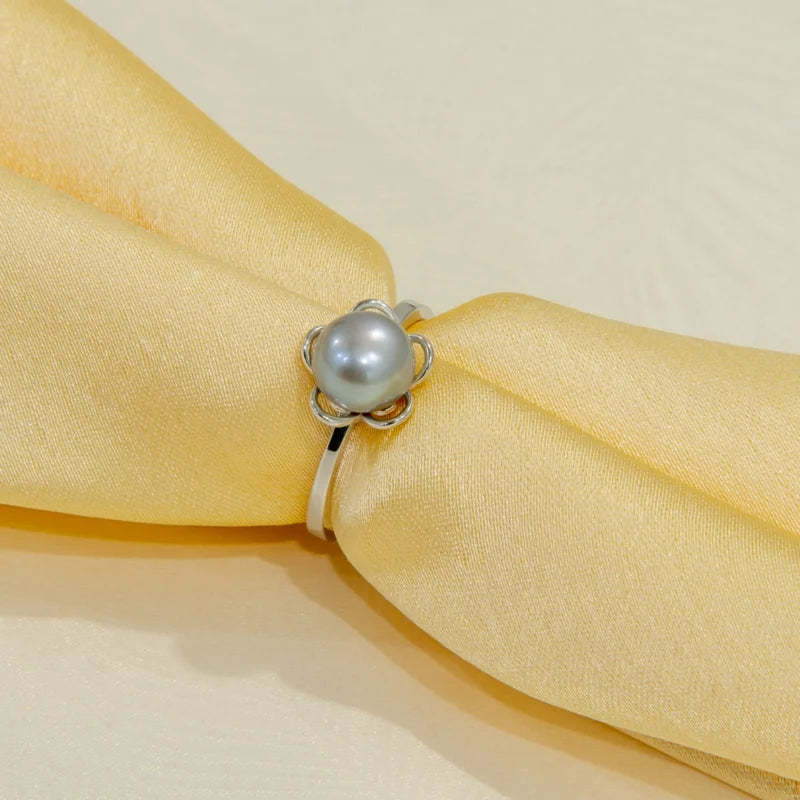 Pearl Flower Adjustable Ring