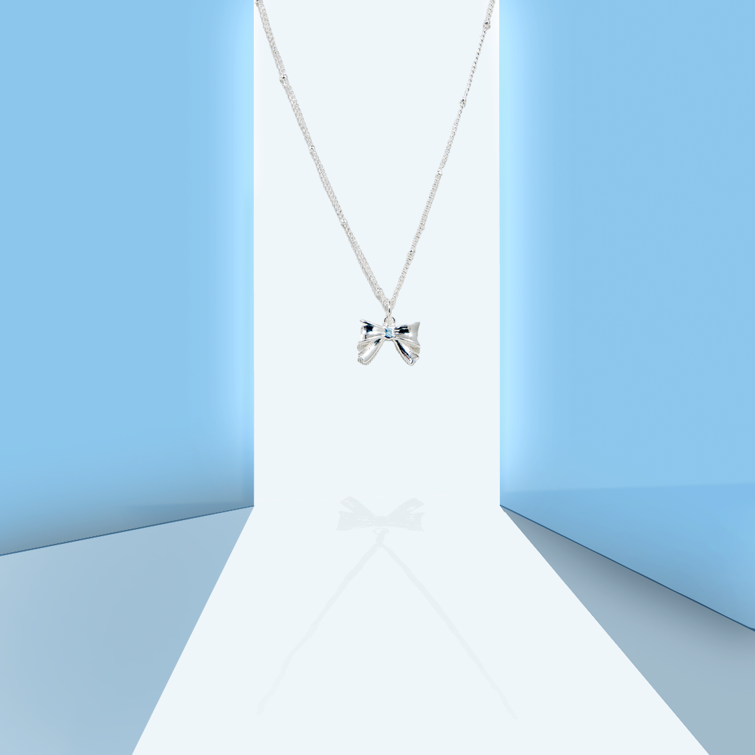 Silver Bow Knot Neckpiece