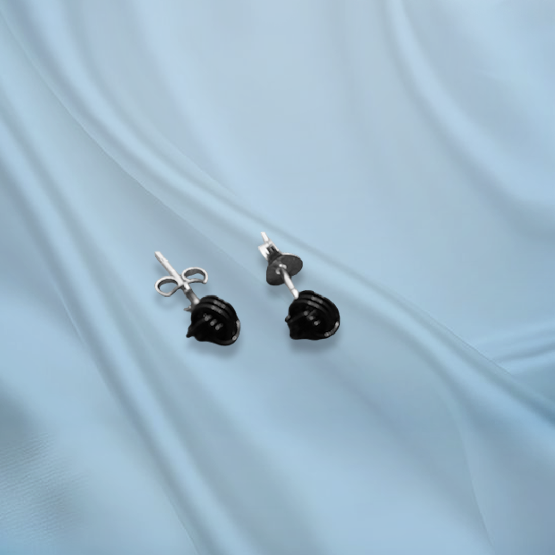 Men’s Black Knot Silver Studs