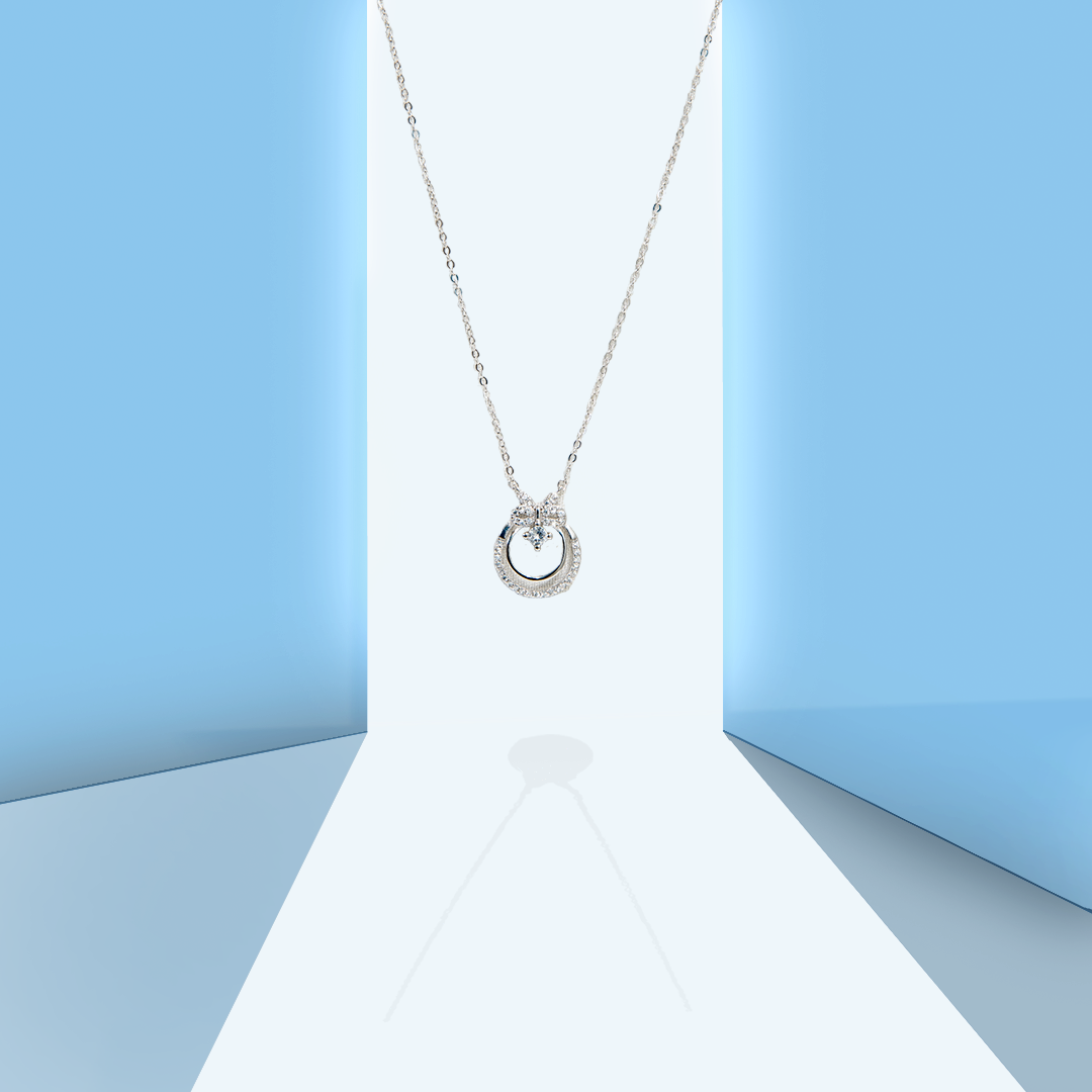 Silver Bow Encircle Neckpiece