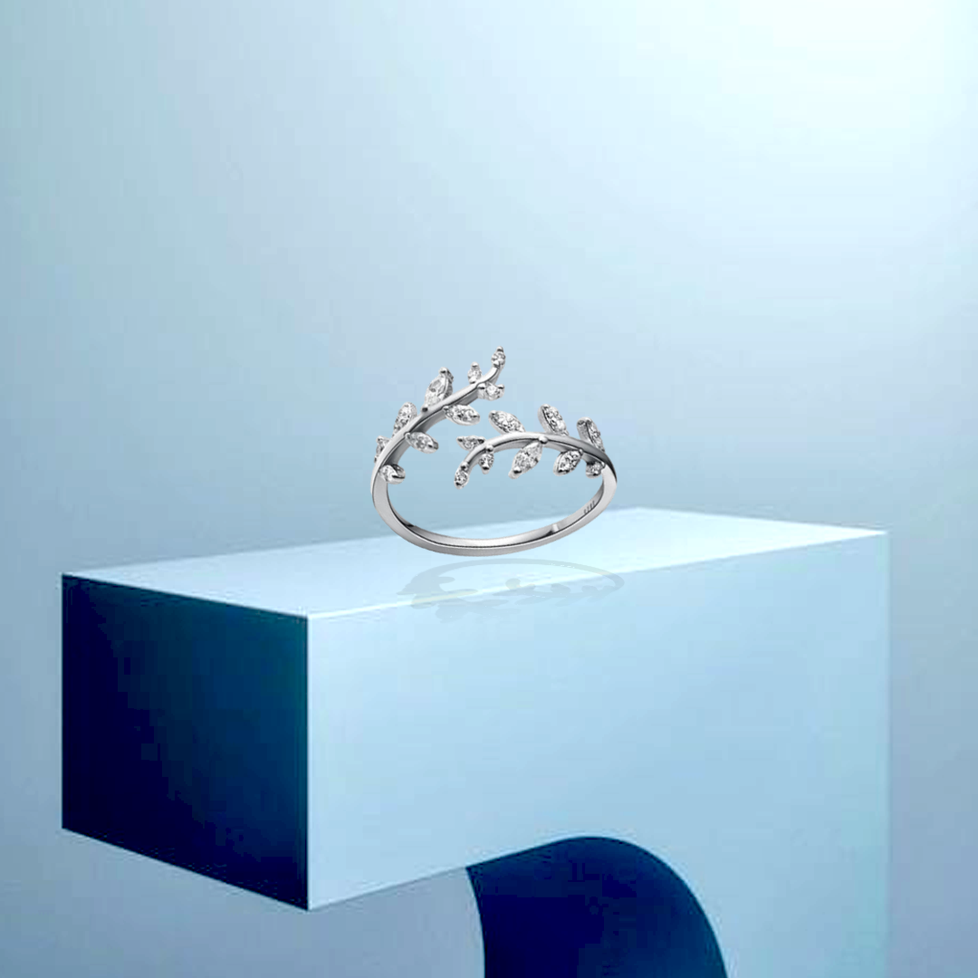 Leaf Band Adjustable Ring