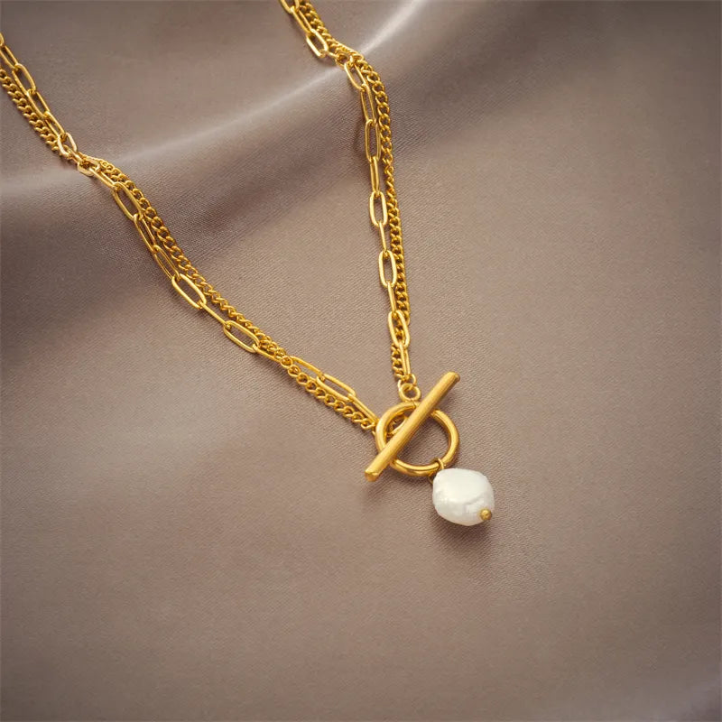 Pearl Dual Chain Neckpiece