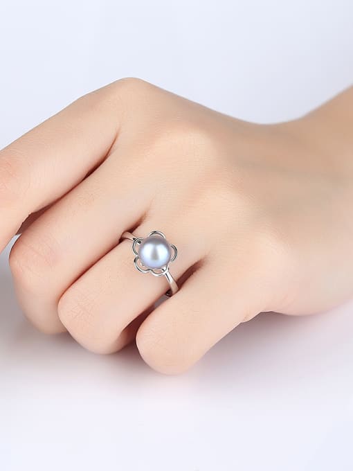 Pearl Flower Adjustable Ring