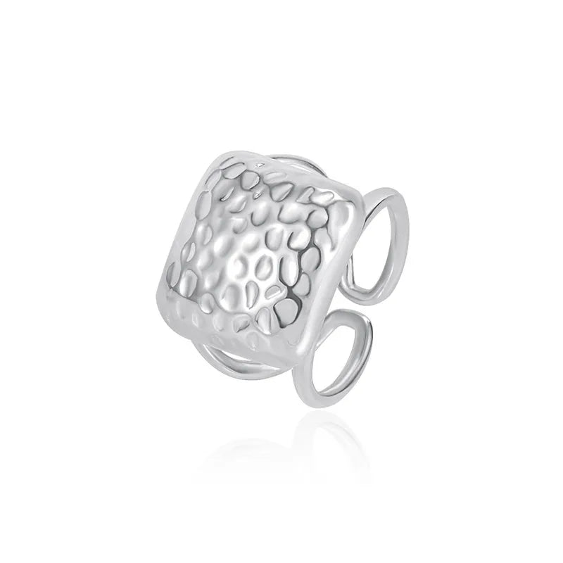 Solid Square Silver Ring