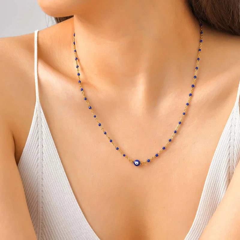 Evil eye bracelet & neckchain set