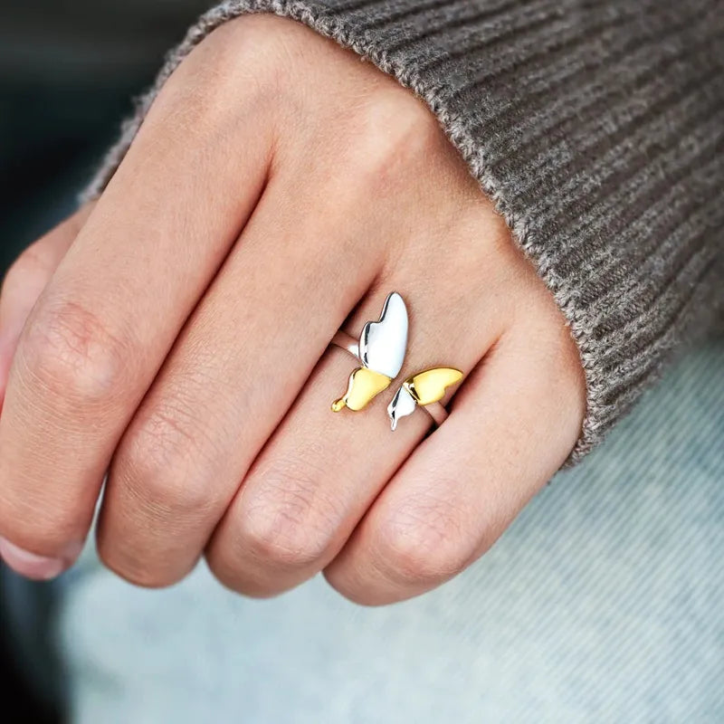 Two-Tone Butterfly Ring