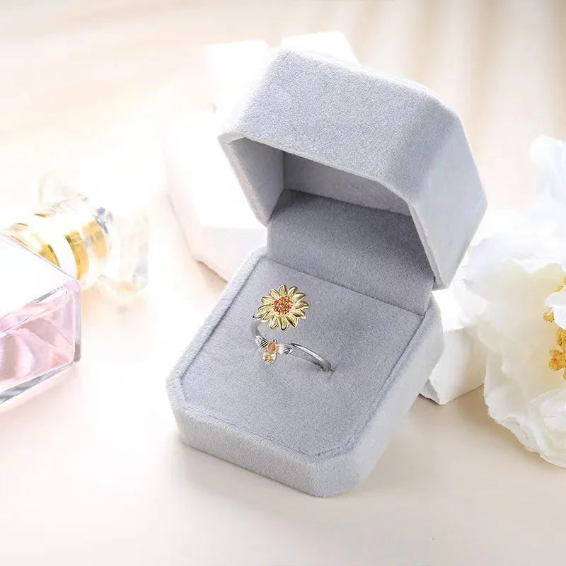 Sunflower Rotating Adjustable Ring