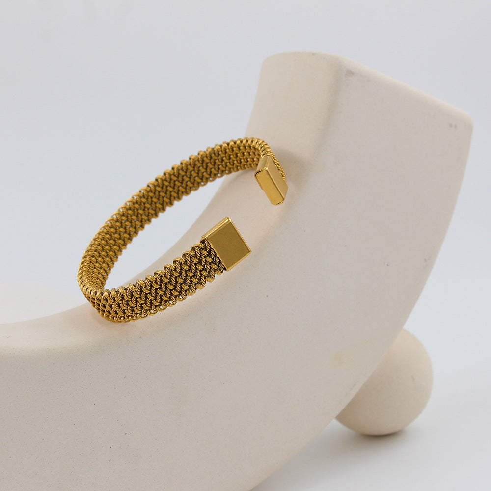 Gold C Shape Cuff Bracelets