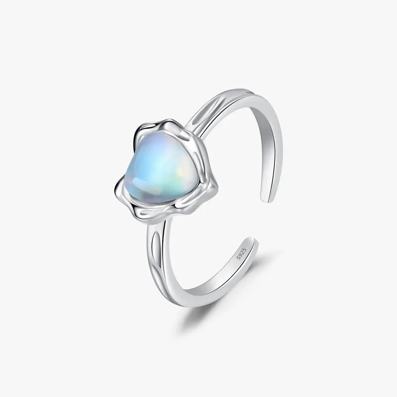 Moonstone Heart Ring