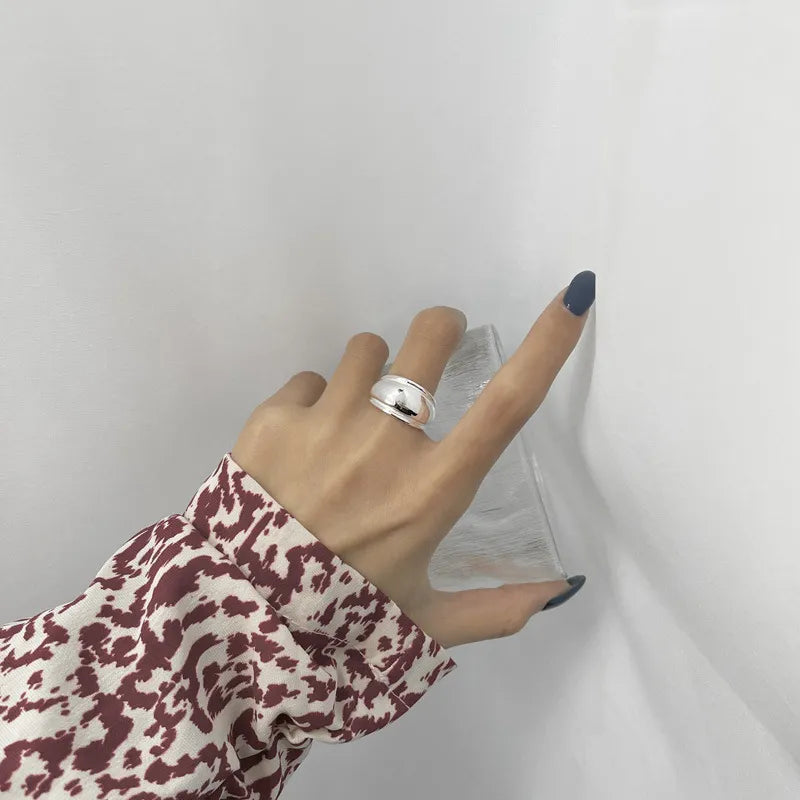 Geometric Silver Chunky Ring