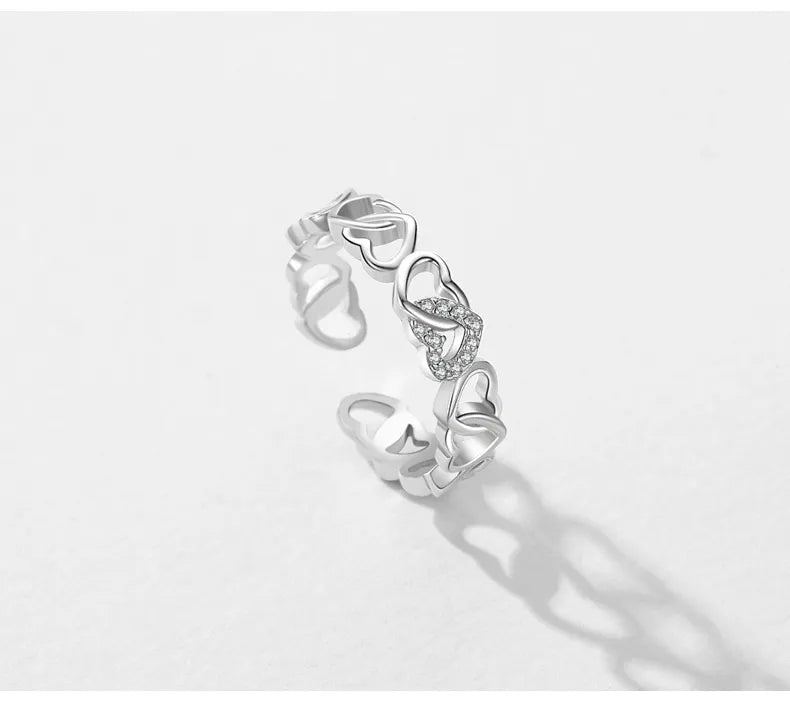 Linked Heart Ring