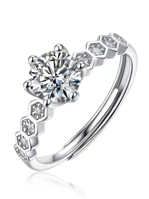 Moissanite Round Cut Adjustable Band