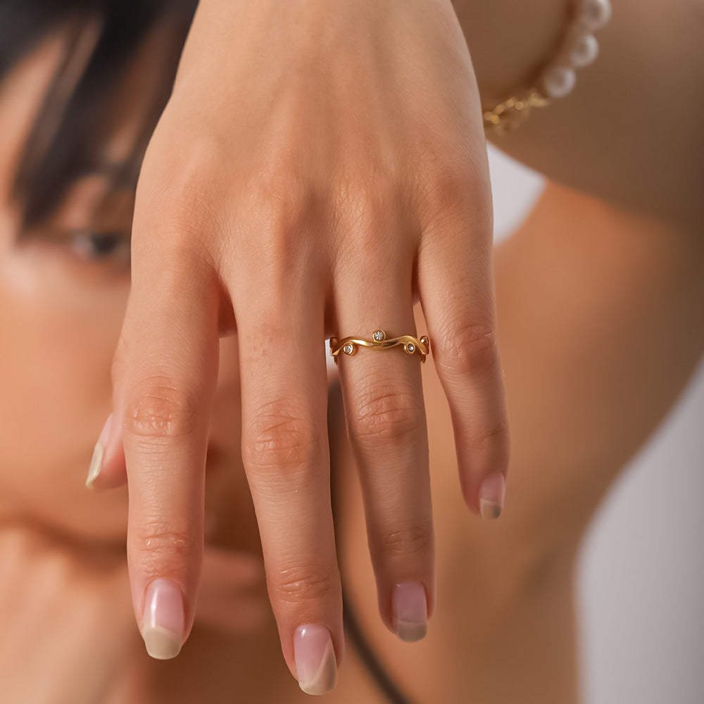 Gold Irregular Geometric Ring