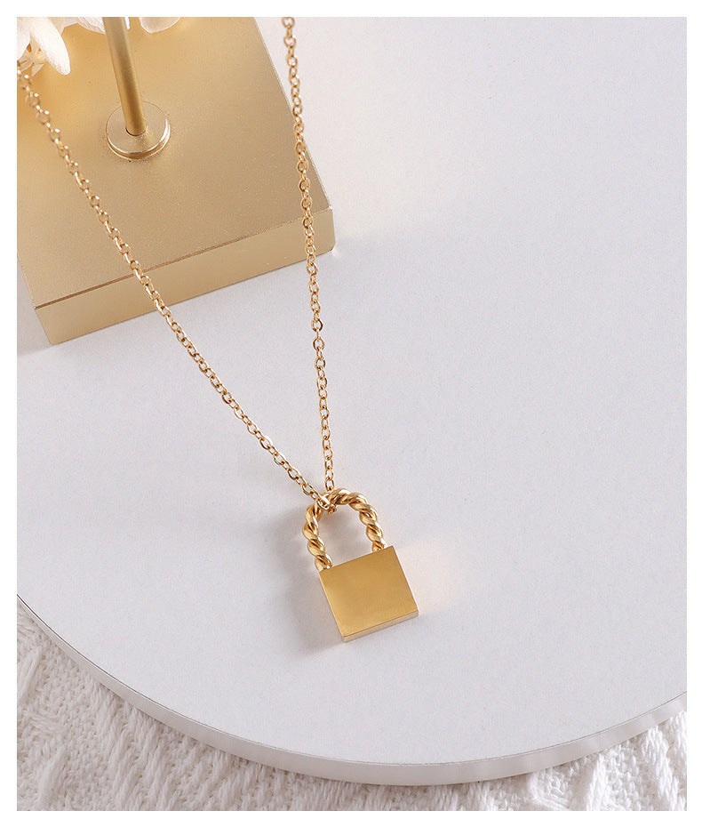 Gold Lock Pendant