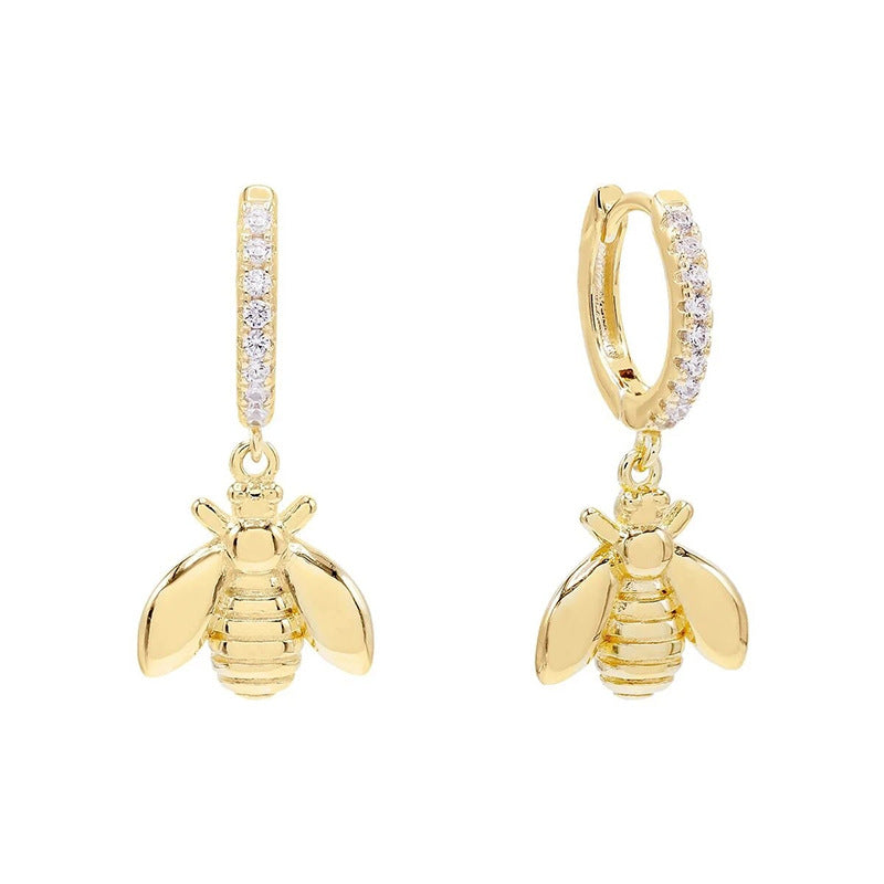 Gold Bee Hoops