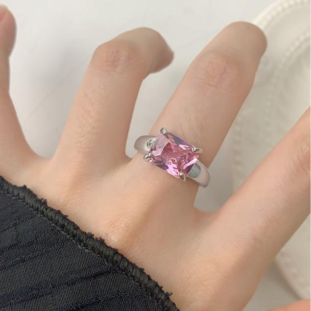 Solid Pink Zircon Ring