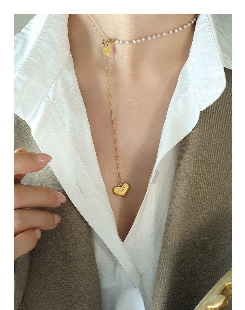 Gold Good Luck Heart Neckpiece