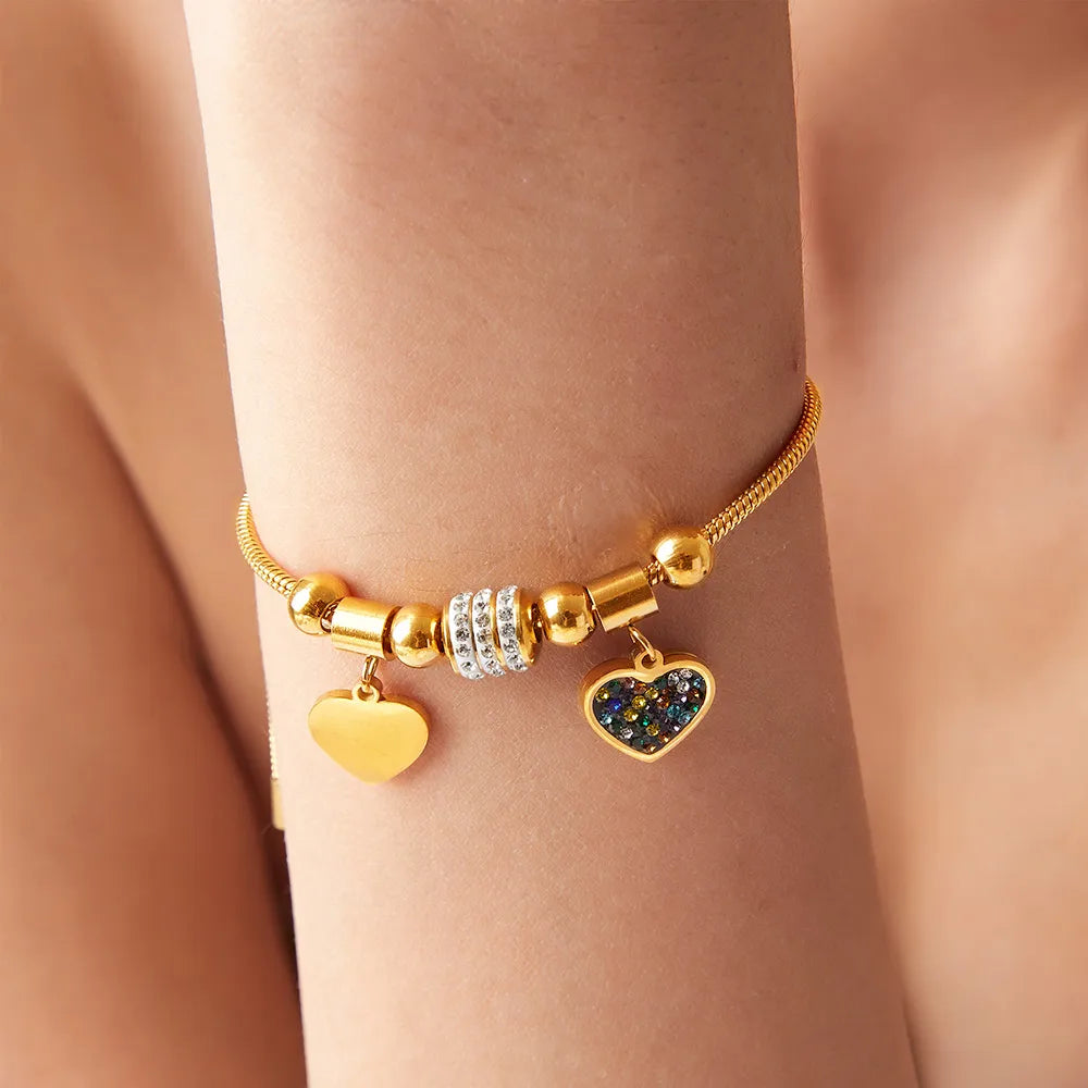 Rhinestone Heart Bracelet