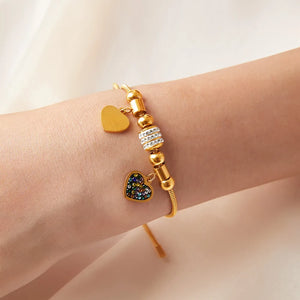 Rhinestone Heart Bracelet