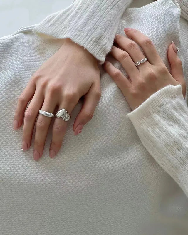 Bold Solid Heart Ring