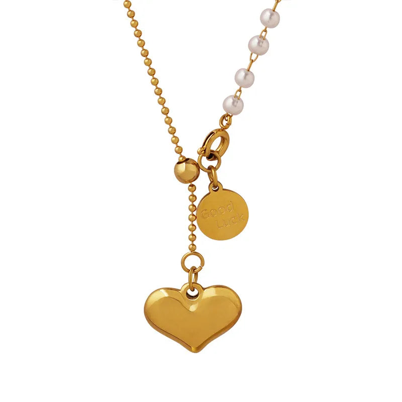 Gold Good Luck Heart Neckpiece