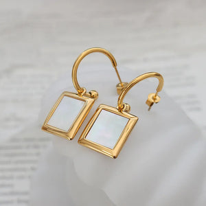 Square Shell Earrings