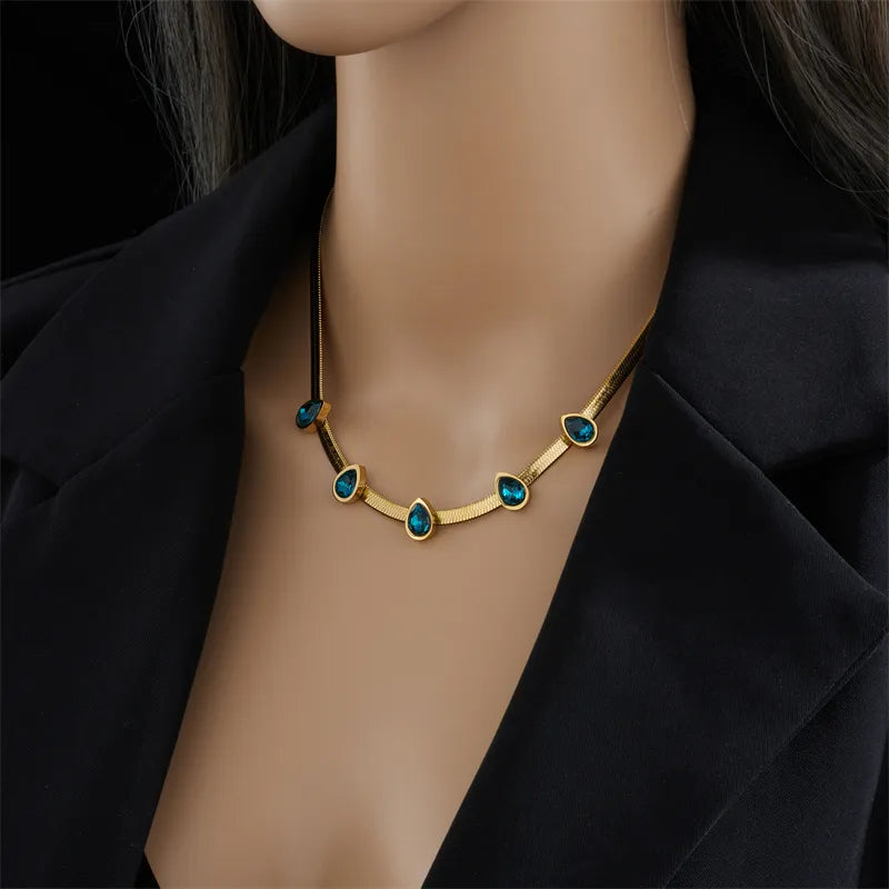 Gold Water Droplet Neckpiece